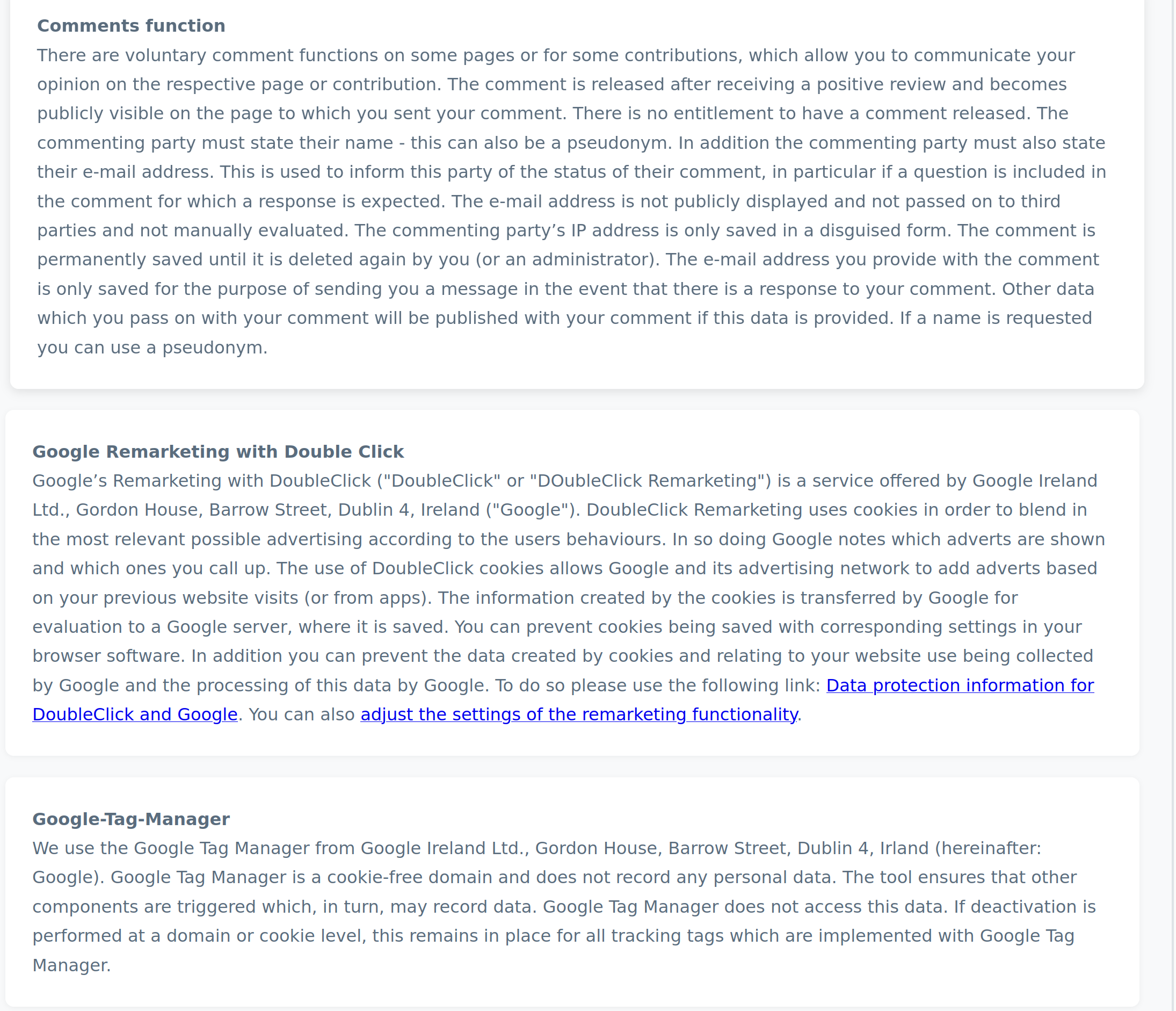 Privacy protection texts